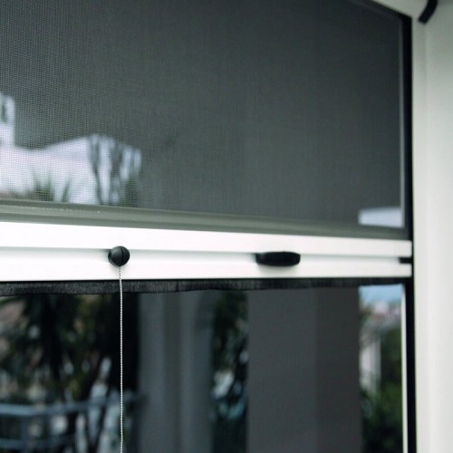 Moustiquaire Enroulable Fenêtre SMART PAR SERRAGE Alu Fixation SANS PERCER Amovible Protection anti-insecte efficace 
